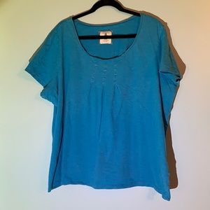 Avenue 30/32 cotton blue tee with silver stitching